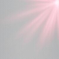 A pink light beam on a transparent background vector