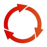 A red circular arrow pointing to the left vector