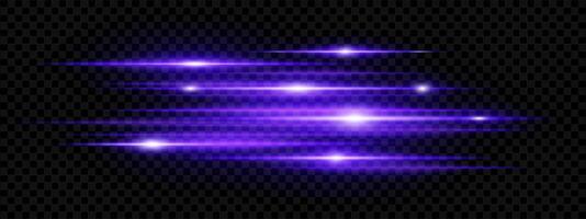 A purple glowing light effect on a black background vector