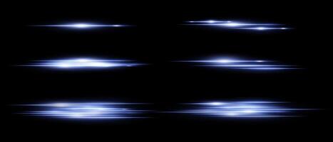 A set of four different light effects on a black background vector