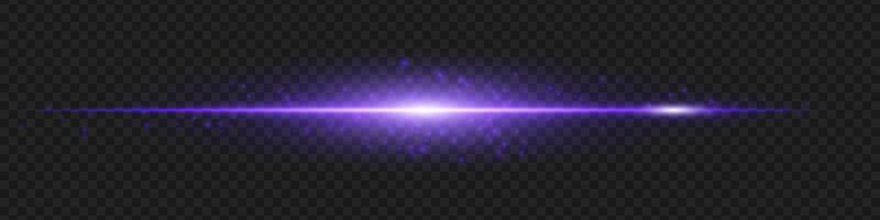Light beam with a purple light on a black background vector