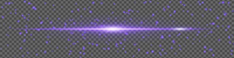 Light beam with purple light on a black background vector