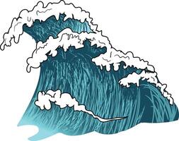 Dynamic Ocean Wave with Splashing Foam vector