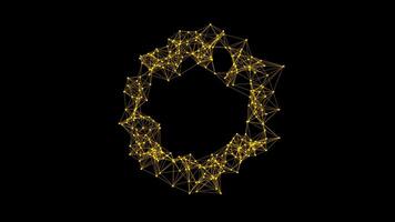 Smooth movement of a geometric shape animated in space in the form of a molecular lattice. File contains Alpha Channel. video