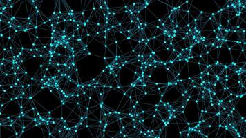 Smooth movement of a geometric shape animated in space in the form of a molecular lattice. File contains video