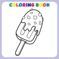 ice cream coloring book for kids vector