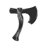 Vintage Axe Silhouette Illustration. Rustic Tool Symbolizing Strength And Craftsmanship Isolated Illustration vector