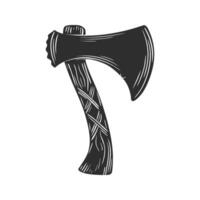 Axe Silhouette Illustration. Rustic Tool Symbolizing Strength And Craftsmanship Isolated Illustration vector
