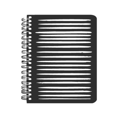 Spiral Notebook Silhouette Illustration. Stationery And Organization Concept Isolated Illustration