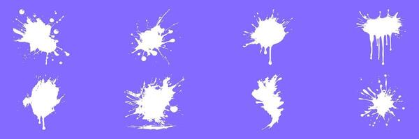 White Paint Splatter Set. Creative Art Elements For Design Projects Isolated Illustration Collection vector