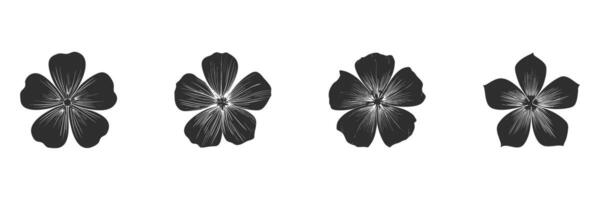 Floral Petal Silhouette Set. Botanical Design Elements For Decoration And Patterns. Isolated Illustration Collection vector