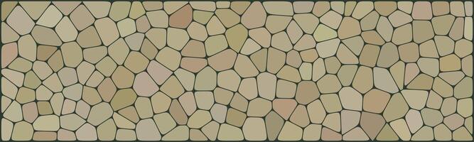 Earth-toned mosaic tile pattern with irregular polygon shapes and dark grout lines, suitable for natural-themed designs, backgrounds, or architectural visuals. vector