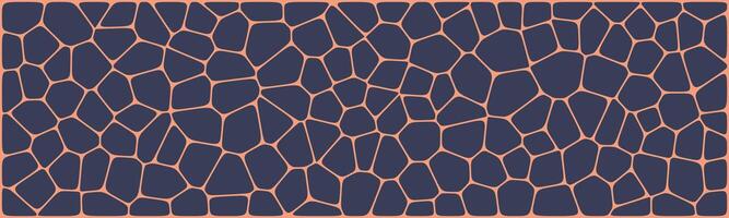 Dark-toned mosaic tile pattern with irregular polygon shapes and thin pink grout lines, suitable for modern backgrounds or decorative surfaces. vector