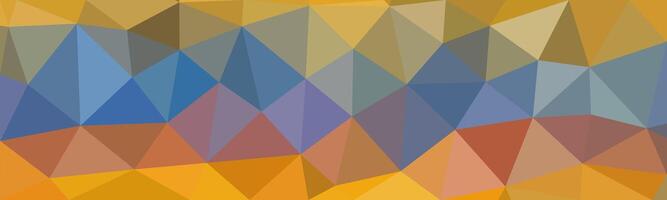 A soft-toned geometric background featuring a mosaic of transparent triangles in earthy blues, oranges, and yellows, creating a warm, abstract, and low-poly design. vector