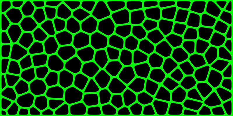 Abstract green and black pattern resembling a glowing bio-cell or mosaic grid, creating a modern, organic tech texture.