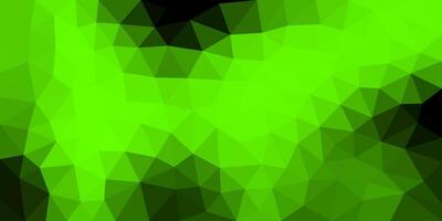 Vibrant green and black abstract low-poly background with triangular shapes, creating a dynamic and modern digital texture. vector