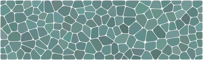A mosaic tile pattern in green tones with irregular polygon shapes and white grout lines, ideal for backgrounds, walls, or decorative design elements. vector