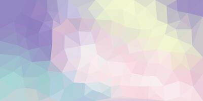 A soft, pastel-colored abstract background with polygonal shapes blending shades of purple, pink, blue, and yellow in a low-poly geometric pattern. vector