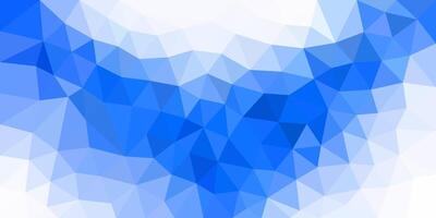 An abstract low-poly background in shades of blue and white, forming a smooth, geometric wave pattern with a modern and minimalistic aesthetic. vector