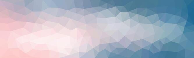Low-poly abstract background blending soft pink, white, and blue hues in a smooth gradient, creating a calming and modern visual effect. vector