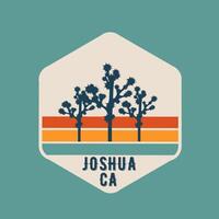 Joshua National Park with Retro Line Perfect for Print, Apparel, etc vector