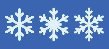 Set of Simple Winter Snowflake Flat Illustrations vector