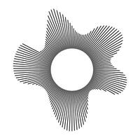Circular wave backdrop. Sound ring black lines pattern. Radial frame icon. Wavy frame. Radial ray. Wavy design mockup. Equalizer logo radial spectrum. Voice symbol. Depicting audio music. vector