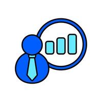 Icon a data analyst, isolated against a clean background. vector