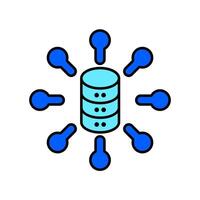 Icon a data management, isolated against a clean background. vector