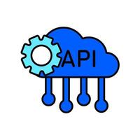 Icon a api interface, isolated against a clean background. vector