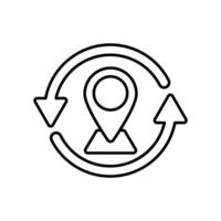 Icon a change location, isolated against a clean background. vector