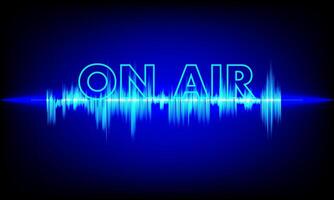 On Air Radio Broadcast with Sound Wave Spectrum Background vector