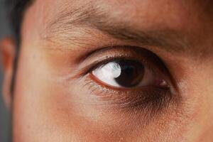 Close-up view of human eye highlighting intricate details photo