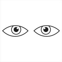 Pair of stylized minimalist eye icons, vision and perception concept in black and white vector