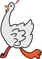 a Duck running with a white Background vector