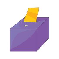 purple ballot box emoji with slot, casting vote, and secure lock, symbolizing trust and security vector