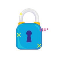A Shiny Blue Padlock Securing Access and Privacy vector