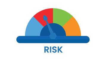 risk assessment concept icon with bar gauge speedometer with modern flat style vector