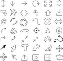 Minimal Line Arrow Icons 50 Directional and Navigation Symbols vector