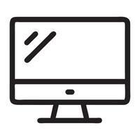 Simple Line Art Illustration of a Computer Monitor, Line Art of a Computer Screen Displaying a Positive Trend Graph icon on white background vector