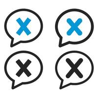 Cancel Decline Speech Bubble Icons vector