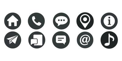 Contact Information Icon Set, Business icon for company connection set in different style. Name, phone, mobile, place, location, mail, website and message card sign vector