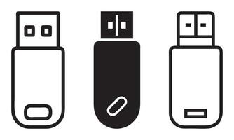 USB flash drive icons set, Simple Illustration of a USB Flash Drive vector