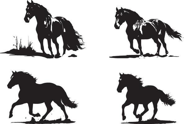 Silhouettes of Galloping Horses