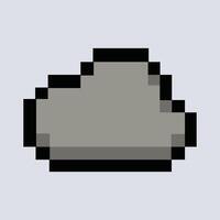 Retro 8-bit gray cloud icon floating on soft overcast background vector