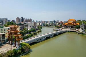 Aerial view of BaoAn temple located in Jinshi Lake, Kaohsiung photo