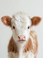 Charming cow calf with soft eyes and friendly expression for animal imagery photo