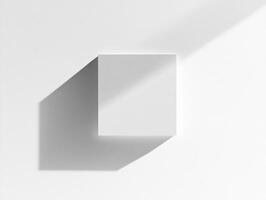 Minimalist ultra realistic top down image of blank square with shadow photo