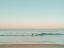 Minimalist tranquility on a serene tropical beach for relaxation and escape photo