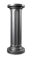realistic modern fluted steel column with round top and base on isolated background for architectural and design projects png